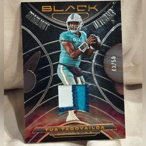 2023 Panini Black Tua Tagovailoa Starlight Materials Tri Color Patch card. Mint